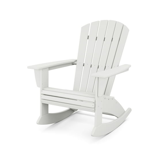 POLYWOOD Nautical Curveback Adirondack Rocking Chair in White