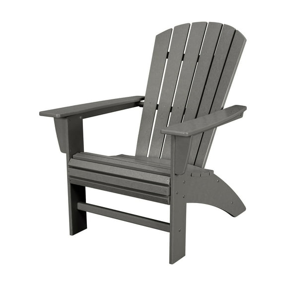 POLYWOOD Nautical Curveback Outdoor Adirondack Chair in Slate Grey