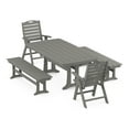thumbnail image 1 of POLYWOOD Nautical Folding Highback Chair 5-Piece Dining Set with Trestle Legs and Benches in Slate Grey, 1 of 1