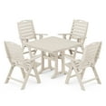 thumbnail image 1 of POLYWOOD Nautical Highback 5-Piece Farmhouse Trestle Dining Set in Sand, 1 of 1