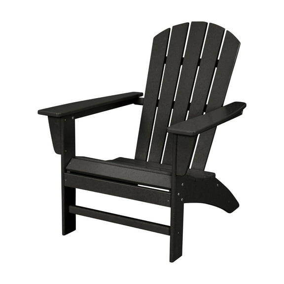 POLYWOOD Nautical Outdoor Adirondack Chair in Black