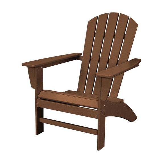 POLYWOOD Nautical Outdoor Adirondack Chair in Teak