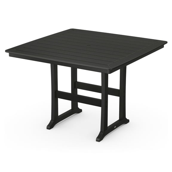 POLYWOOD Nautical Trestle 59" Bar Table in Black