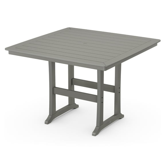 POLYWOOD Nautical Trestle 59" Bar Table in Slate Grey
