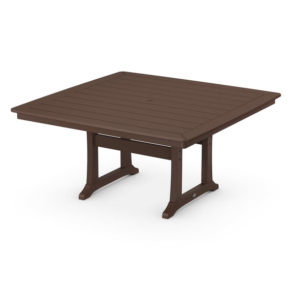 POLYWOOD Nautical Trestle 59" Dining Table in Mahogany