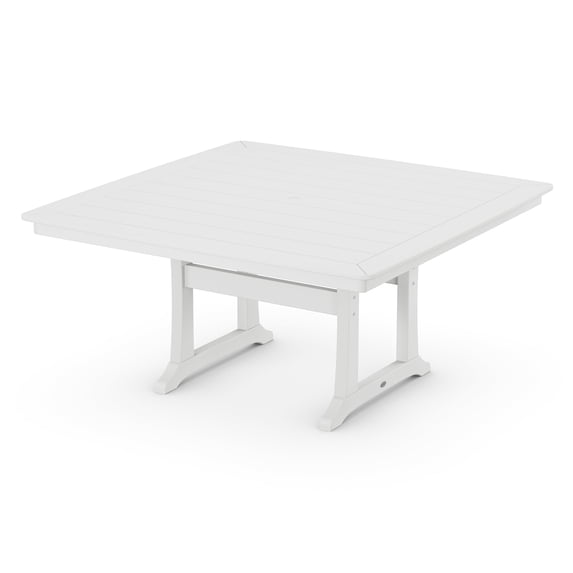POLYWOOD Nautical Trestle 59" Dining Table in White