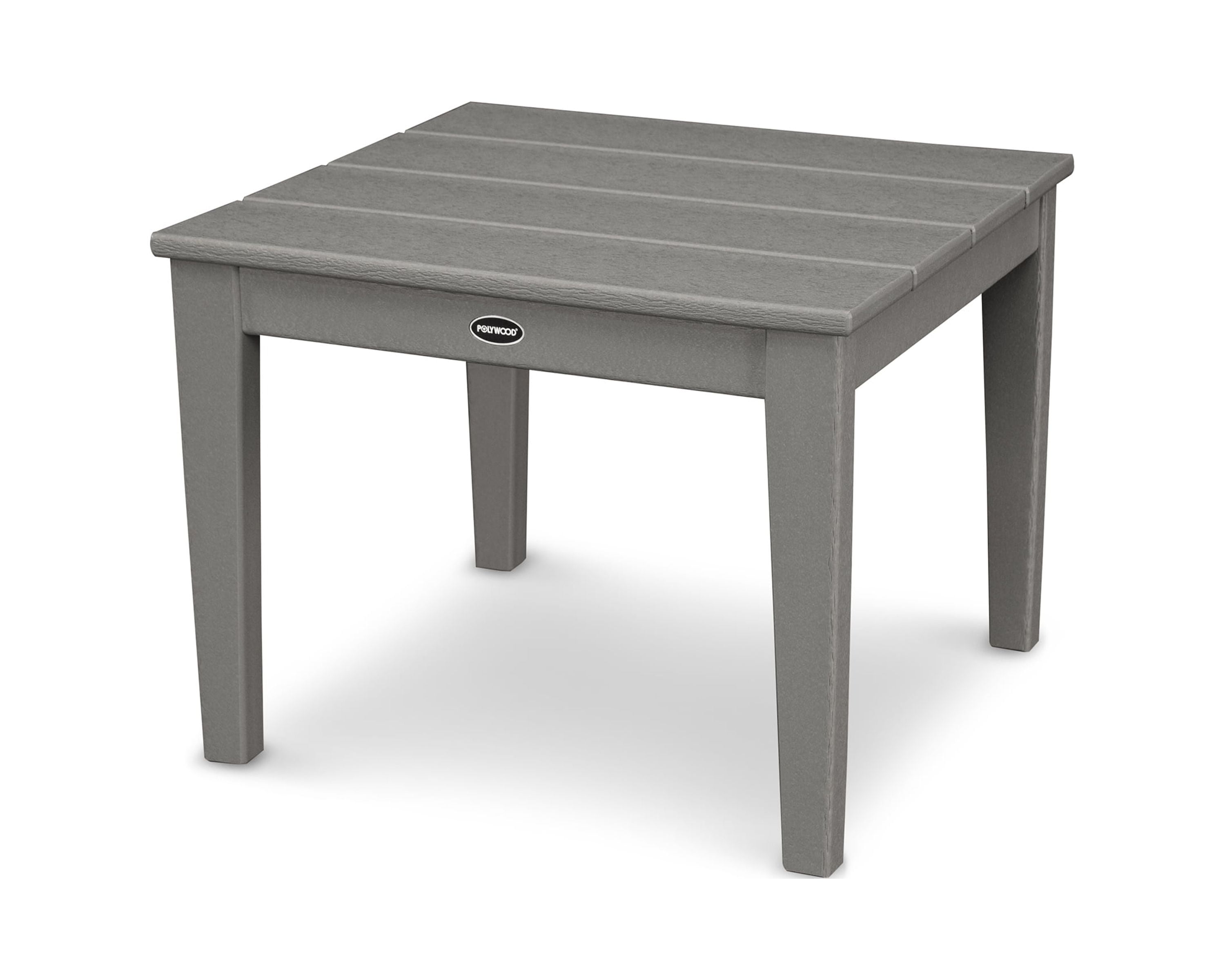 Slate Gray Polypropylene Outdoor End Table, 22"