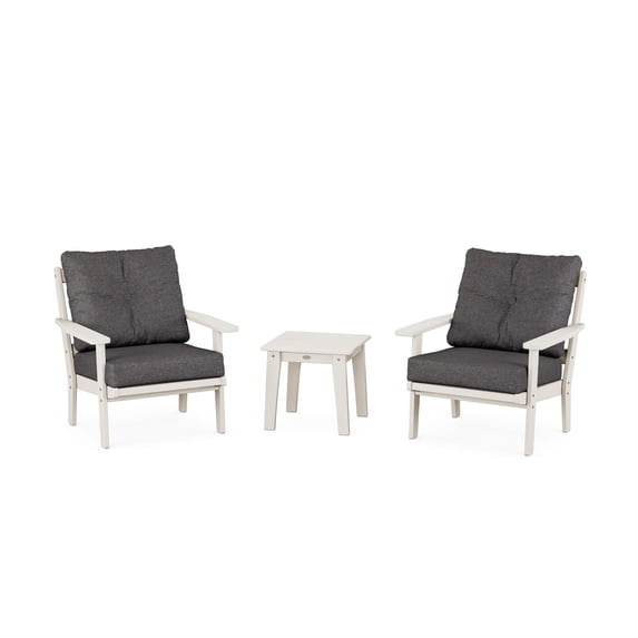 POLYWOOD® Prairie 3-Piece Deep Seating Set in Sand / Ash Charcoal