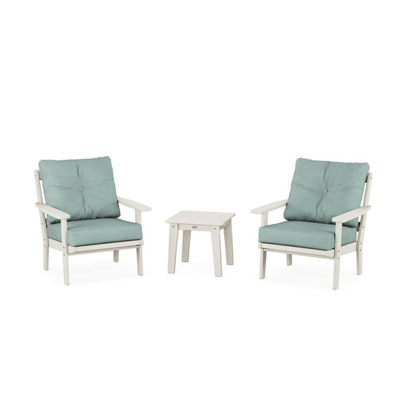 POLYWOOD® Prairie 3-Piece Deep Seating Set in Sand / Glacier Spa