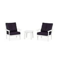 thumbnail image 1 of POLYWOOD® Prairie 3-Piece Deep Seating Set in White / Navy Linen, 1 of 1
