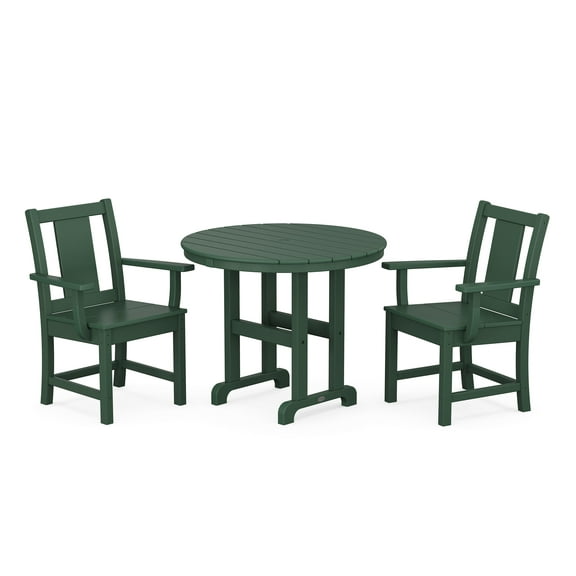 POLYWOOD Prairie 3-Piece Farmhouse Dining Set in Green