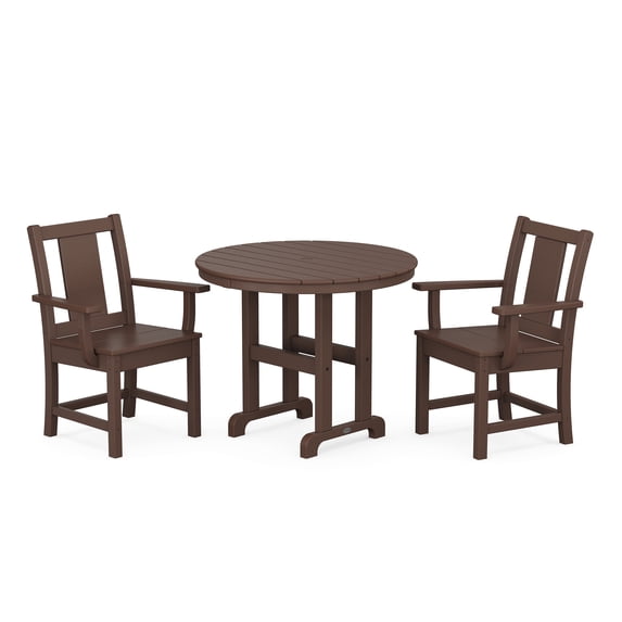 POLYWOOD® Prairie 3-Piece Farmhouse Dining Set in Mahogany