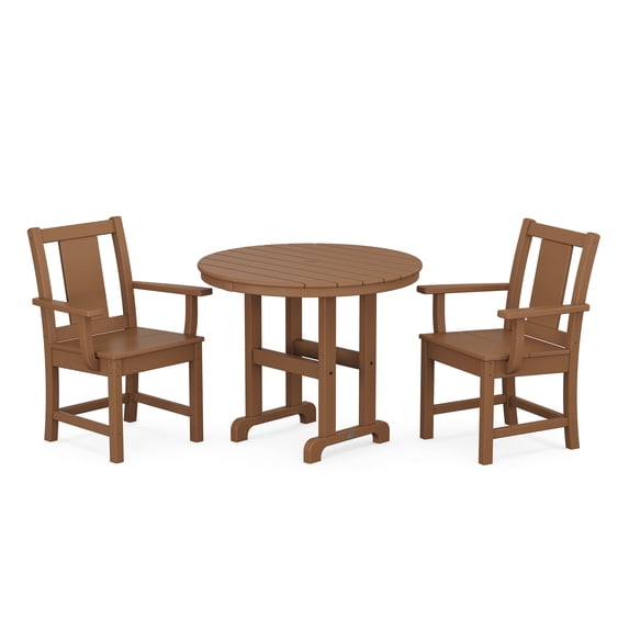 POLYWOOD® Prairie 3-Piece Farmhouse Dining Set in Teak