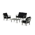 thumbnail image 1 of POLYWOOD® Prairie 4-Piece Deep Seating Set with Loveseat in Slate Grey / Midnight Linen, 1 of 1