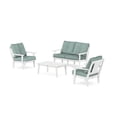 thumbnail image 1 of POLYWOOD Prairie 4-Piece Deep Seating Set with Loveseat in White / Glacier Spa, 1 of 1