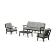 thumbnail image 1 of POLYWOOD® Prairie 4-Piece Deep Seating Set with Sofa in Black / Grey Mist, 1 of 1