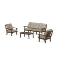 thumbnail image 1 of POLYWOOD® Prairie 4-Piece Deep Seating Set with Sofa in Mahogany / Spiced Burlap, 1 of 1