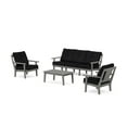 thumbnail image 1 of POLYWOOD® Prairie 4-Piece Deep Seating Set with Sofa in Slate Grey / Midnight Linen, 1 of 1