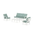 thumbnail image 1 of POLYWOOD® Prairie 4-Piece Deep Seating Set with Sofa in White / Glacier Spa, 1 of 1