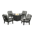 thumbnail image 1 of POLYWOOD® Prairie 5-Piece Deep Seating Set with Fire Pit Table in Black / Grey Mist, 1 of 1