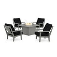 thumbnail image 1 of POLYWOOD® Prairie 5-Piece Deep Seating Set with Fire Pit Table in Slate Grey / Midnight Linen, 1 of 1