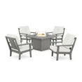 thumbnail image 1 of POLYWOOD® Prairie 5-Piece Deep Seating Set with Fire Pit Table in Slate Grey / Natural Linen, 1 of 1