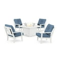 thumbnail image 1 of POLYWOOD® Prairie 5-Piece Deep Seating Set with Fire Pit Table in White / Sky Blue, 1 of 1