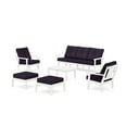 thumbnail image 1 of POLYWOOD® Prairie 6-Piece Lounge Sofa Set in White / Navy Linen, 1 of 1