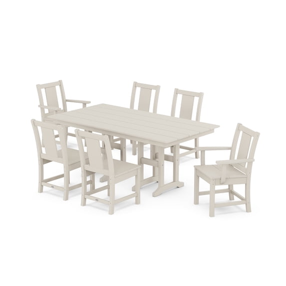 POLYWOOD® Prairie 7-Piece Farmhouse Dining Set in Sand