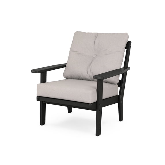 POLYWOOD® Prairie Deep Seating Chair in Black / Dune Burlap