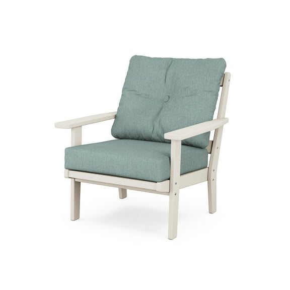 POLYWOOD Prairie Deep Seating Chair in Sand / Glacier Spa