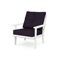 thumbnail image 1 of POLYWOOD® Prairie Deep Seating Chair in White / Navy Linen, 1 of 1