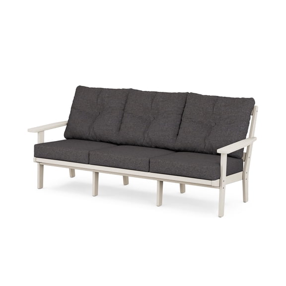 POLYWOOD Prairie Deep Seating Sofa in Sand / Ash Charcoal