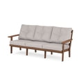 thumbnail image 1 of POLYWOOD Prairie Deep Seating Sofa in Teak / Dune Burlap, 1 of 1