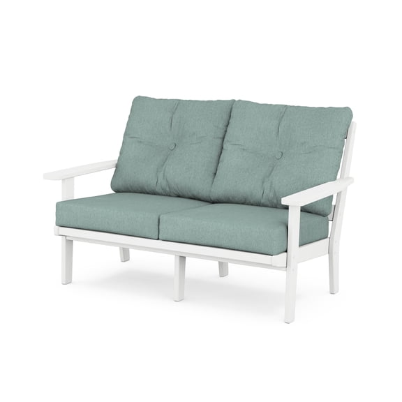 POLYWOOD Prairie Deep SeatingLoveseat in White / Glacier Spa