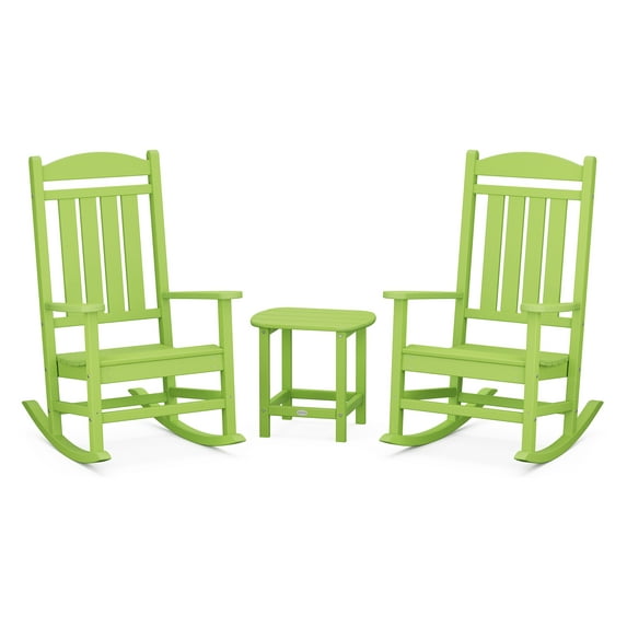 POLYWOOD Presidential Rocker 3-Piece Set in Lime