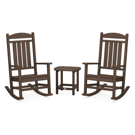 POLYWOOD Presidential Rocker 3-Piece Set in Mahogany