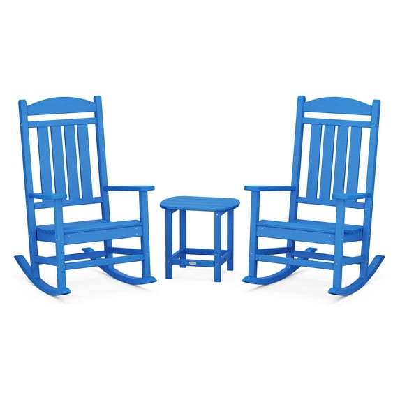 POLYWOOD Presidential Rocker 3-Piece Set in Pacific Blue