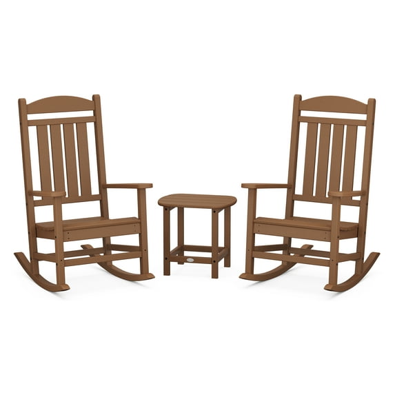 POLYWOOD Presidential Rocker 3-Piece Set in Teak