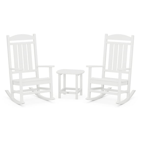 POLYWOOD Presidential Rocker 3-Piece Set in White