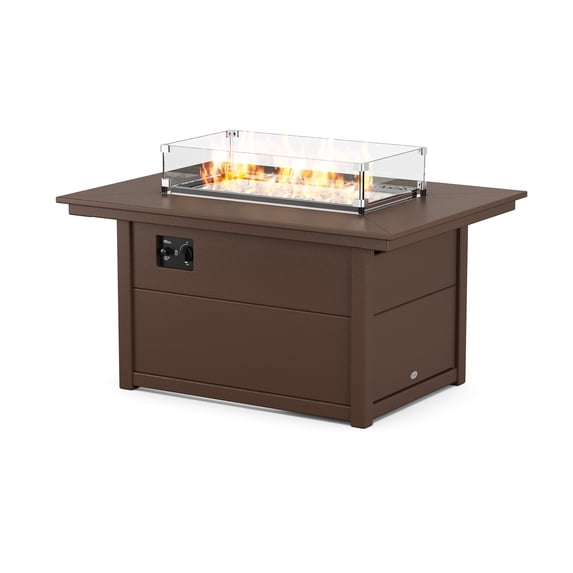 POLYWOOD® Rectangle 34" X 46" Fire Pit Table in Green