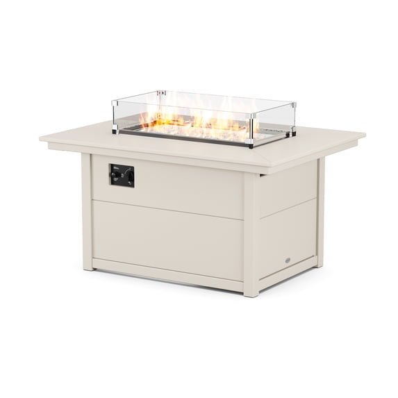 POLYWOOD® Rectangle 34" X 46" Fire Pit Table in Slate Grey