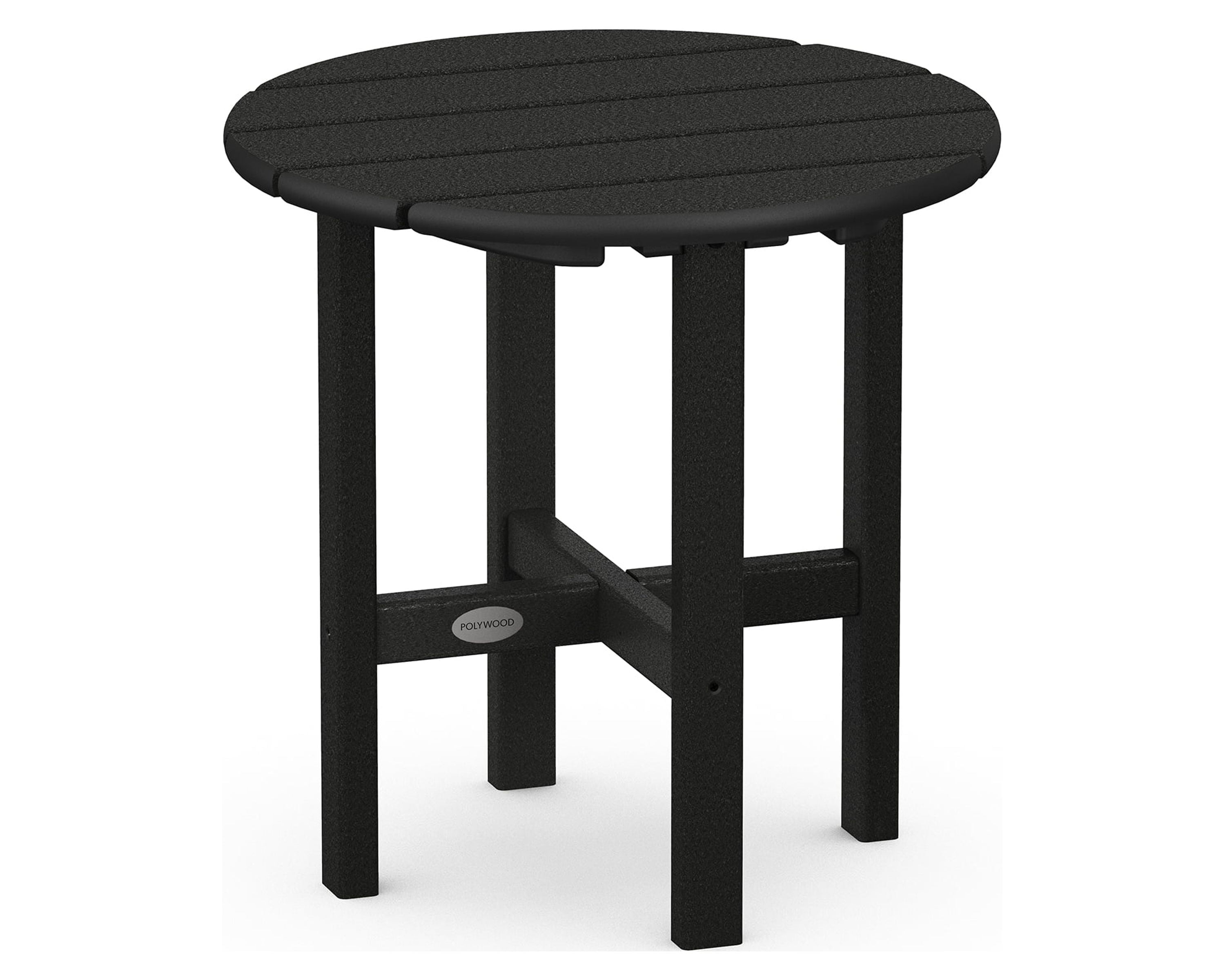 Black 18" Round HDPE Outdoor Side Table