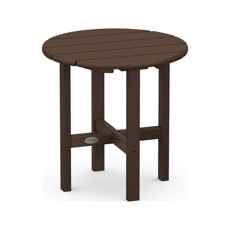 POLYWOOD Round 18" Side Table in Mahogany