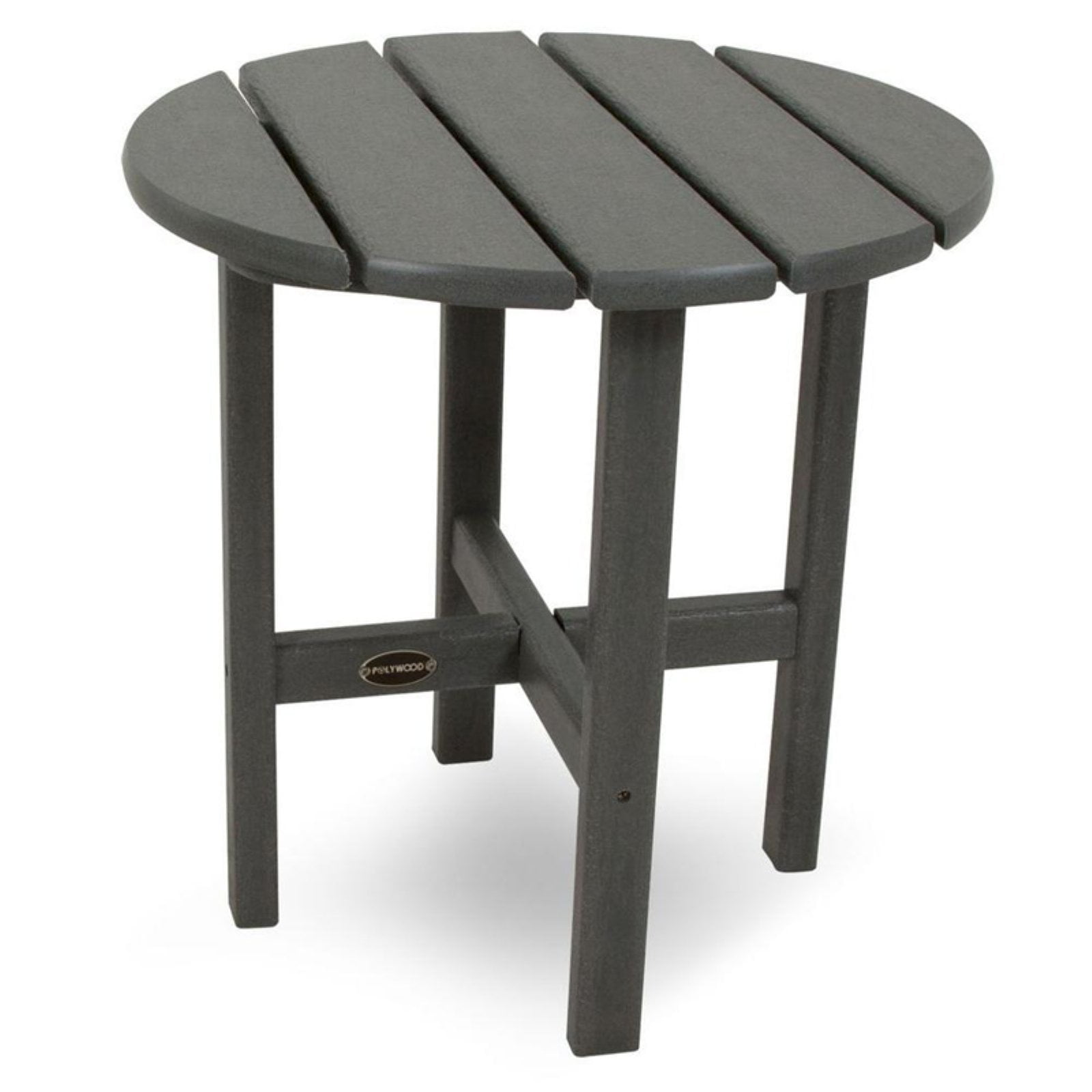Slate Gray 18" Round Polywood Outdoor Side Table