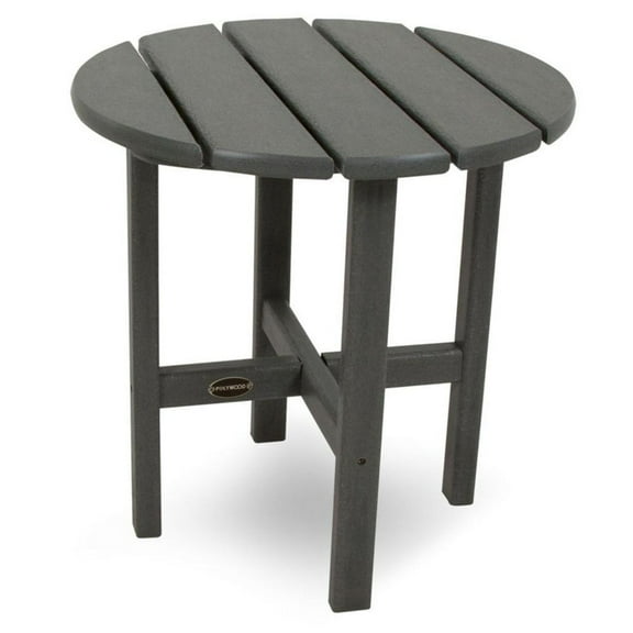 POLYWOOD Round 18" Side Table in Slate Grey