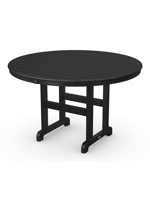 POLYWOOD Round 48" Dining Table in Black
