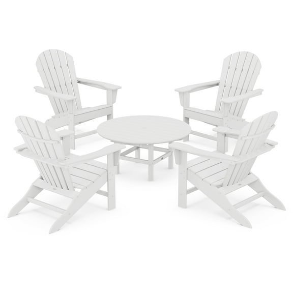 POLYWOOD South Beach 5-Piece Conversation Group in White