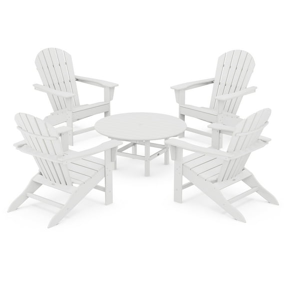 POLYWOOD South Beach 5-Piece Conversation Group in White