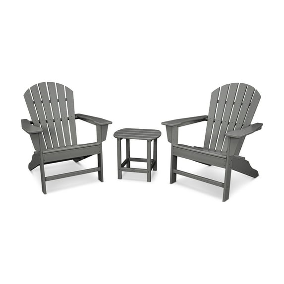 POLYWOOD South Beach Adirondack 3-Piece Set in Slate Grey